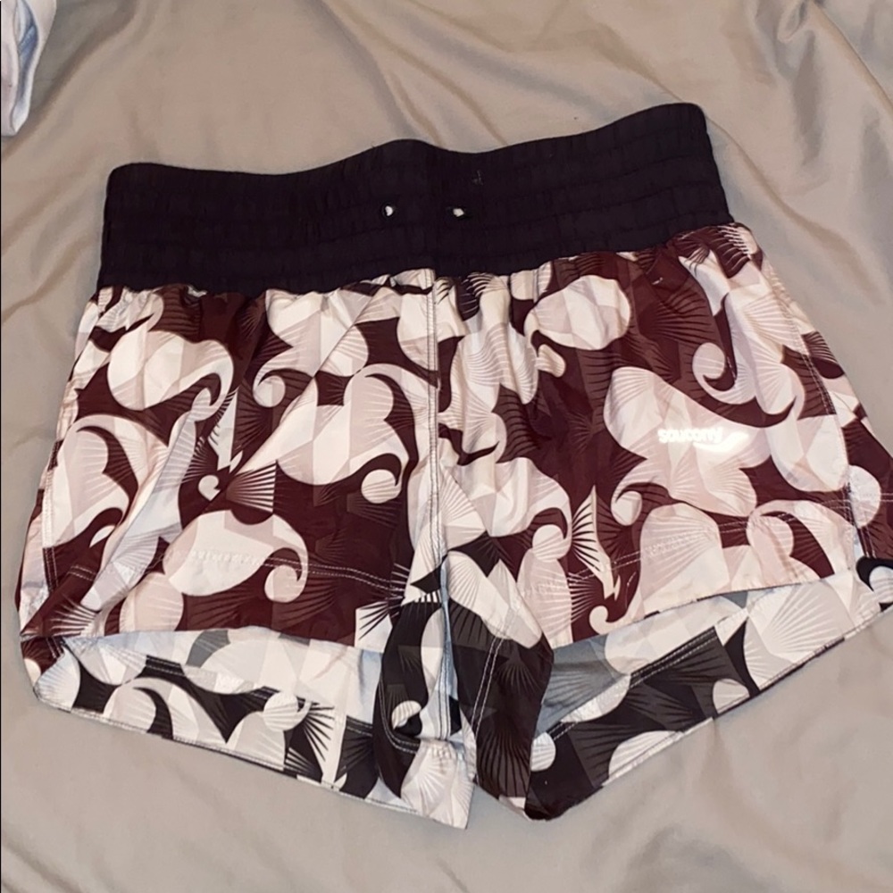 saucony swimming shorts. built in underwear.